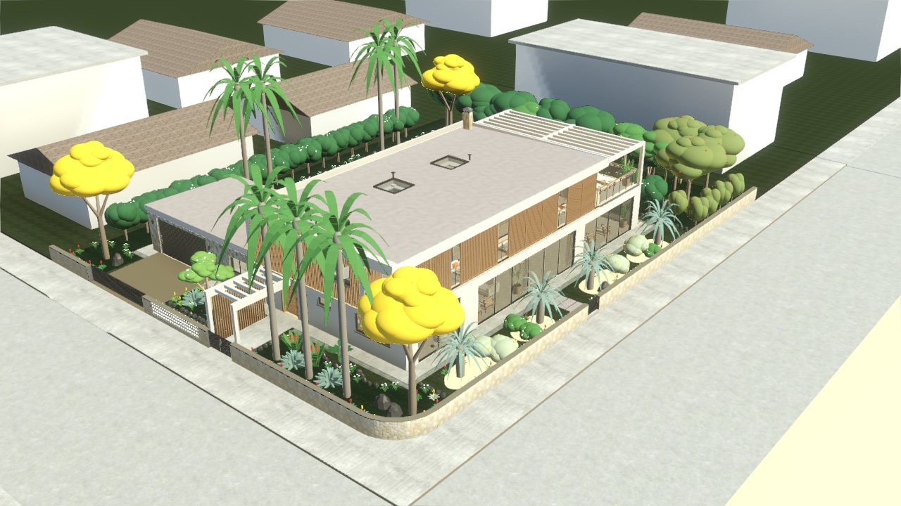 Casa Ubatuba modelada em 3D no Revit por comando, via MCP
