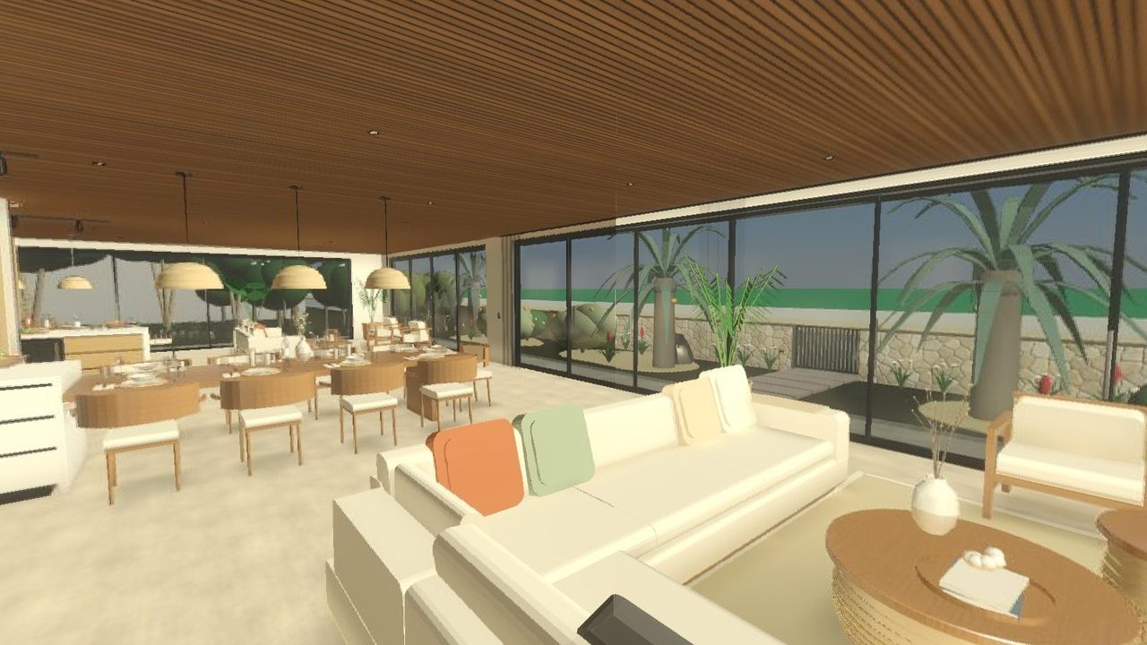 Tour virtual 360° pela Casa Ubatuba modelada no Revit